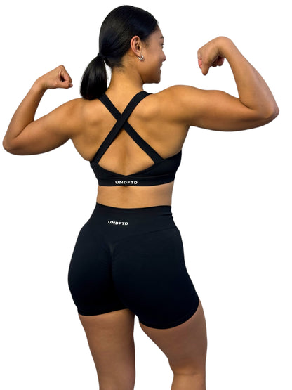 WIDE STRAP SPORT BRA BLACK