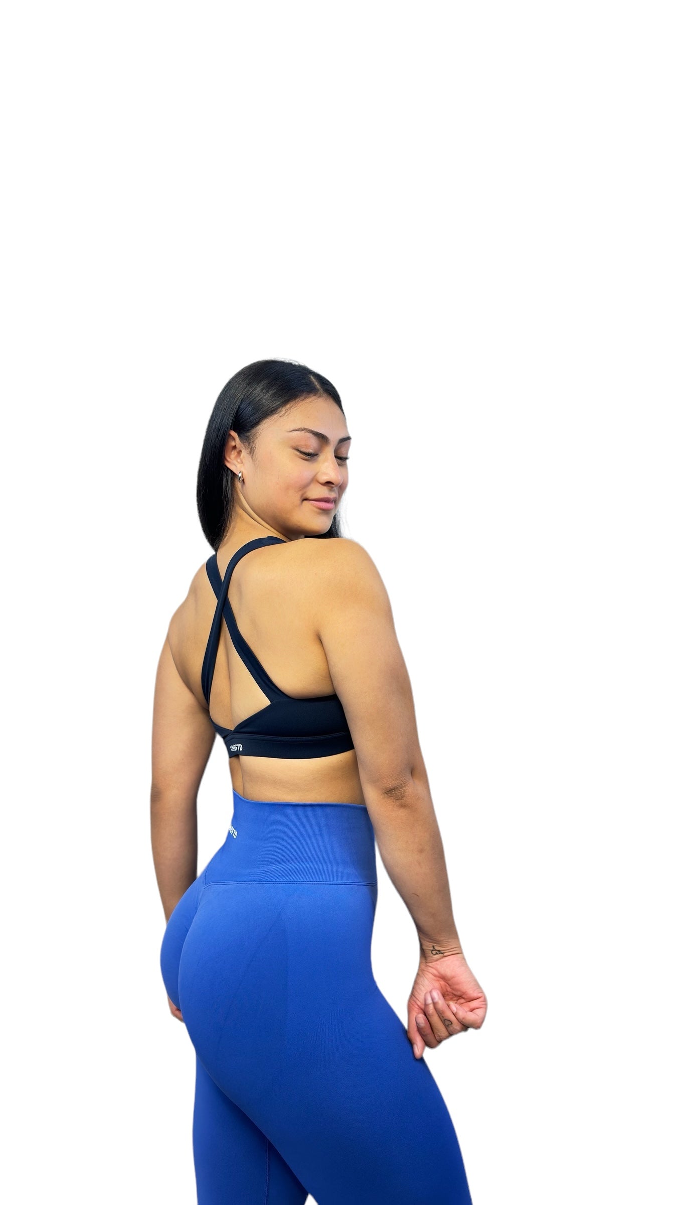 WIDE STRAP SPORT BRA NAVY BLUE