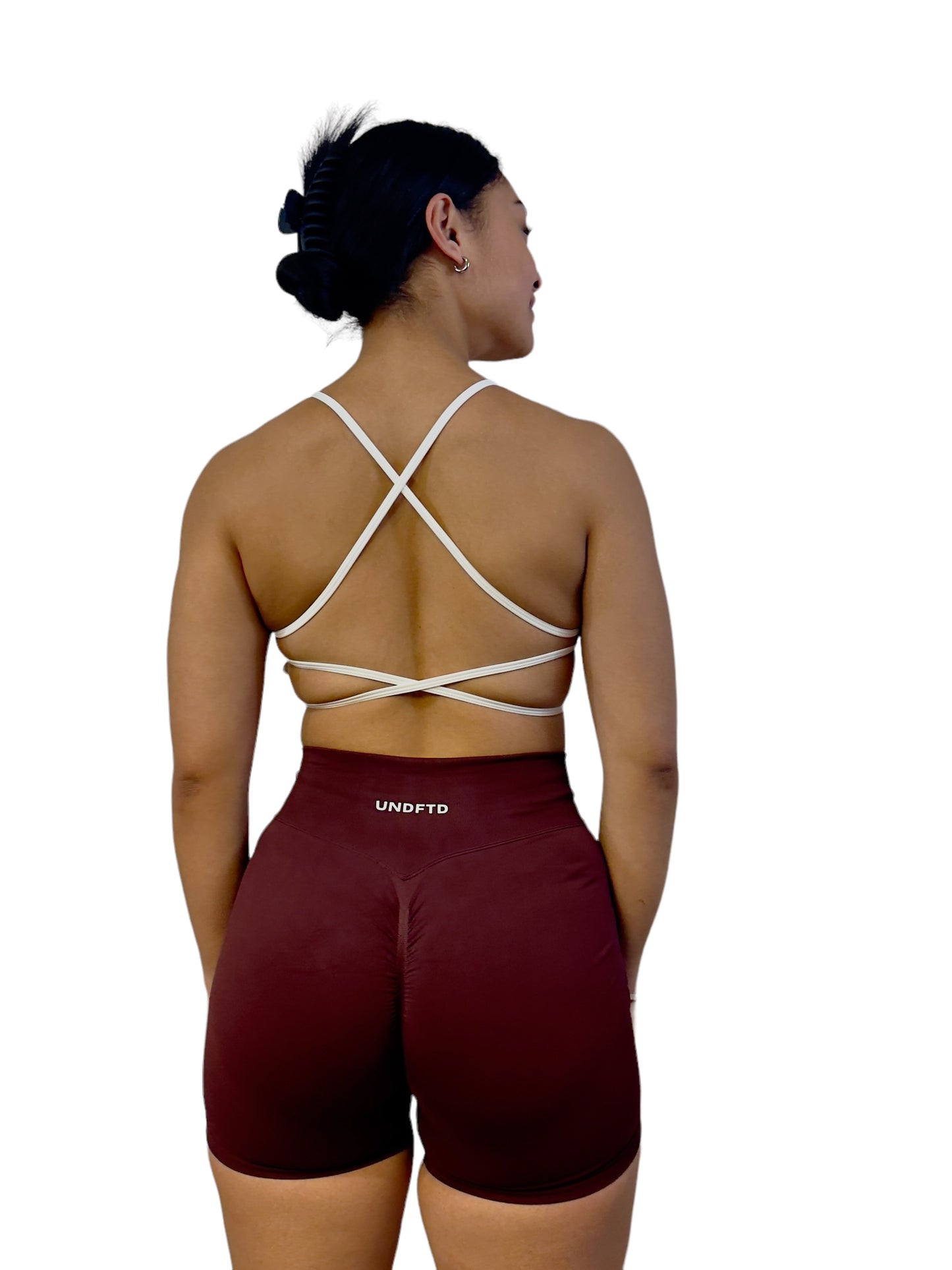 OPEN BACK SPORT BRA WHITE