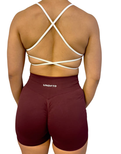 OPEN BACK SPORT BRA WHITE