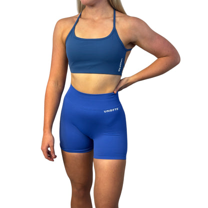 OPEN BACK SPORT BRA BLUE