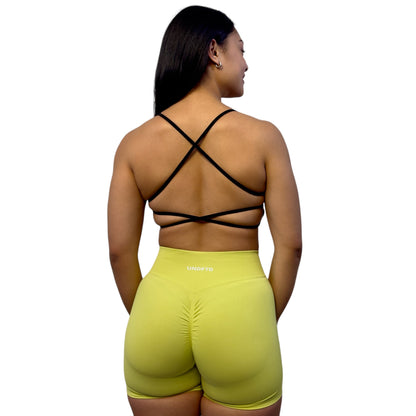 OPEN BACK SPORT BRA BLACK