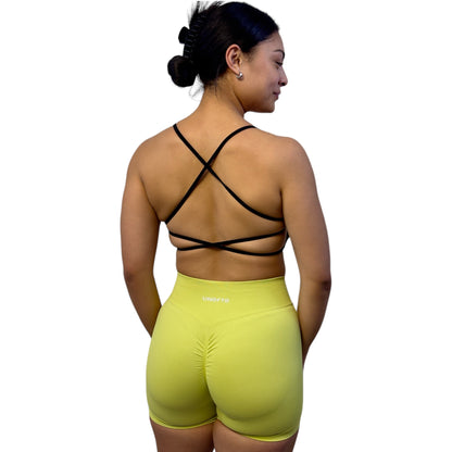 OPEN BACK SPORT BRA BLACK